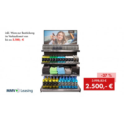 Aktionspaket: Quick&Bright LED-Leuchtregal für Autopflegeprodukte inkl. Ware zur Bestückung im Verkaufswert von bis zu 3.100 €