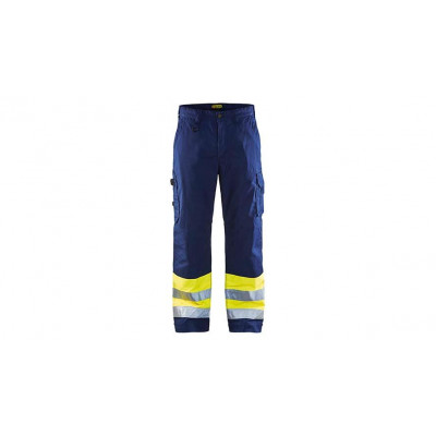 High Vis Bundhose 1564, Farbe marineblau/gelb, Größe 44