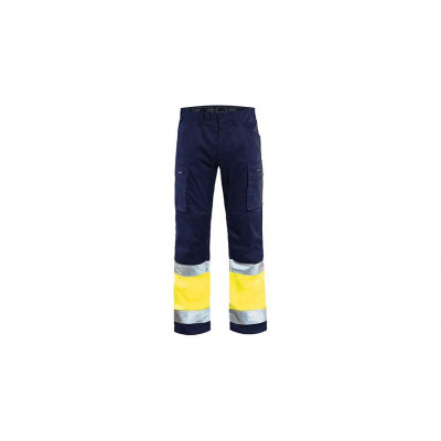 High Vis Bundhose mit Stretch 1551, Farbe marineblau/gelb, Größe 56