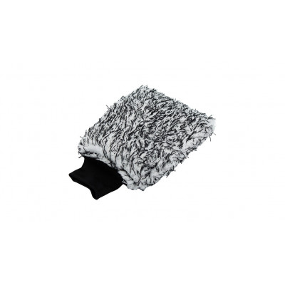 Mikrofaser Waschhandschuh gesprenkelt weiß/schwarz