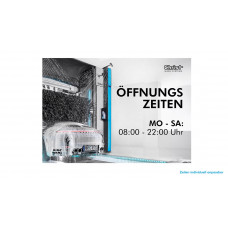 Öffnungszeiten-Schild – Motiv 1 – PWA – DIN A3 - Abbildung ähnlich