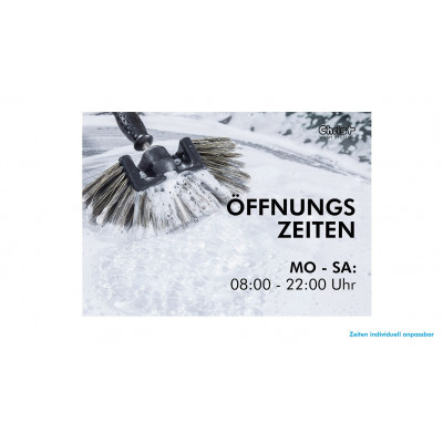 Öffnungszeiten-Schild – Motiv 2 – Waschbürste – DIN A3