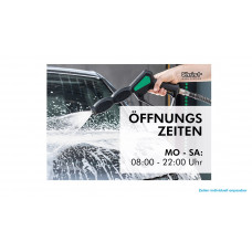 Öffnungszeiten-Schild – Motiv 3 – Schaumpistole – DIN A3 - Abbildung ähnlich