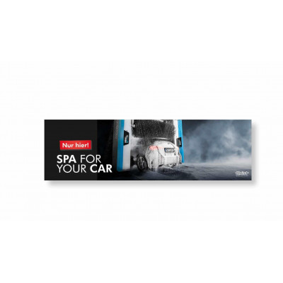 Spannband, Banner, Mesh, Motiv III, Spa for your car, 300 x 90 cm, Deutsch