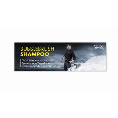 Spannband, Banner, Mesh, Bubblebrush Shampoo, 300 x 90 cm, Deutsch