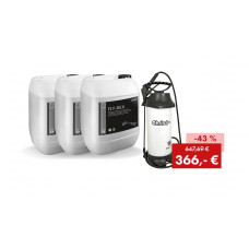 Aktionspaket FLY-REX: 3 x 25 kg Kanister + CHRIST Drucksprüher 10 Liter (alkalisch) - Abbildung ähnlich